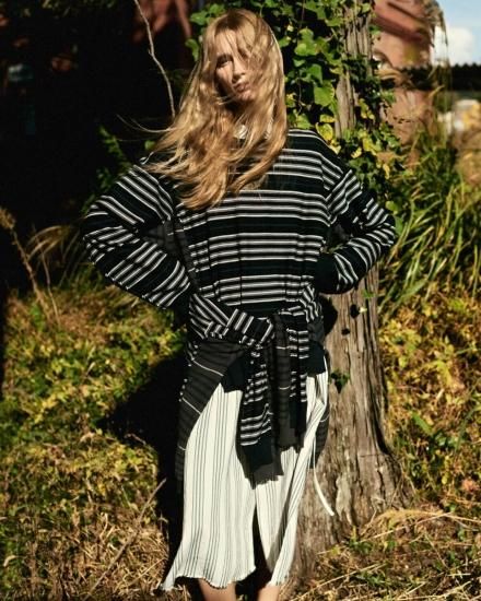 YOKE | BORDER CONNECTING CREWNECK(DARK NAVY) | ボーダー