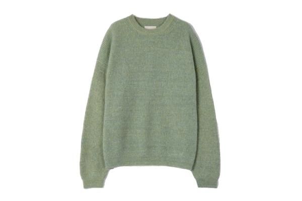 YOKE | BABY ALPACA RIB SWEATER(LIME) | ベビーアルパカリブニット