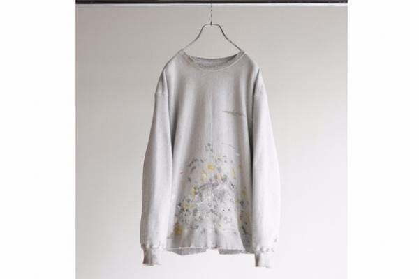 ANCELLM | アンセルム HAND PAINTING SWEAT SHIRT(ASH GRAY) / ハンド