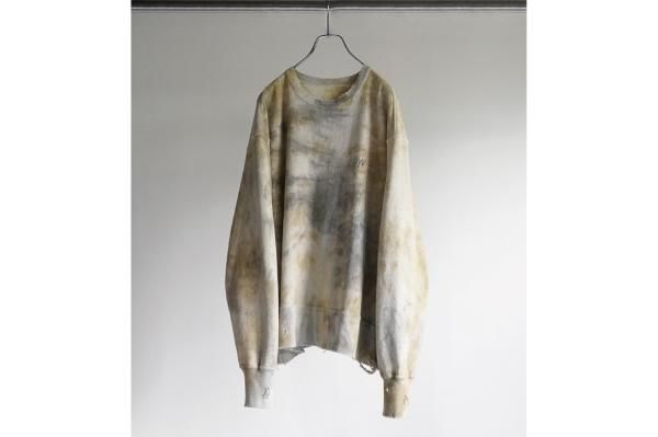 ANCELLM | アンセルム MARBLING SWEAT SHIRT(BEIGE/BLACK