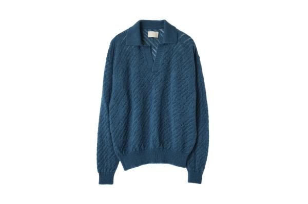 YOKE | SILK MOHAIR PULLOVER SWEATER(PEACOCK) | シルクモヘアプル
