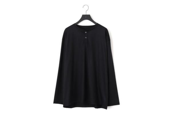 KANEMASA | カネマサ 36G Wool Henley Silky LS Tee(BLACK) / 36G