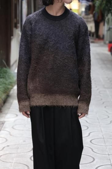 ssstein | シュタイン GRADATION MOHAIR KNIT LS(KHAKI/DARK NAVY
