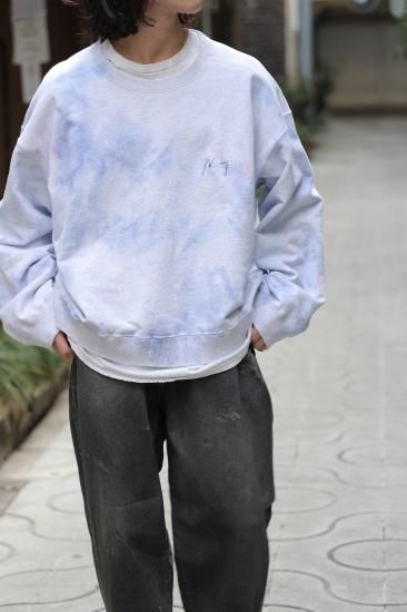 ANCELLM | アンセルム MARBLING SWEAT SHIRT(NAVY) / マーブリング