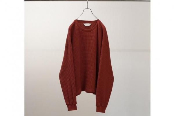 ANCELLM | アンセルム HEAVY WAFFLE OVER LS(RED) / ヘビーワッフル