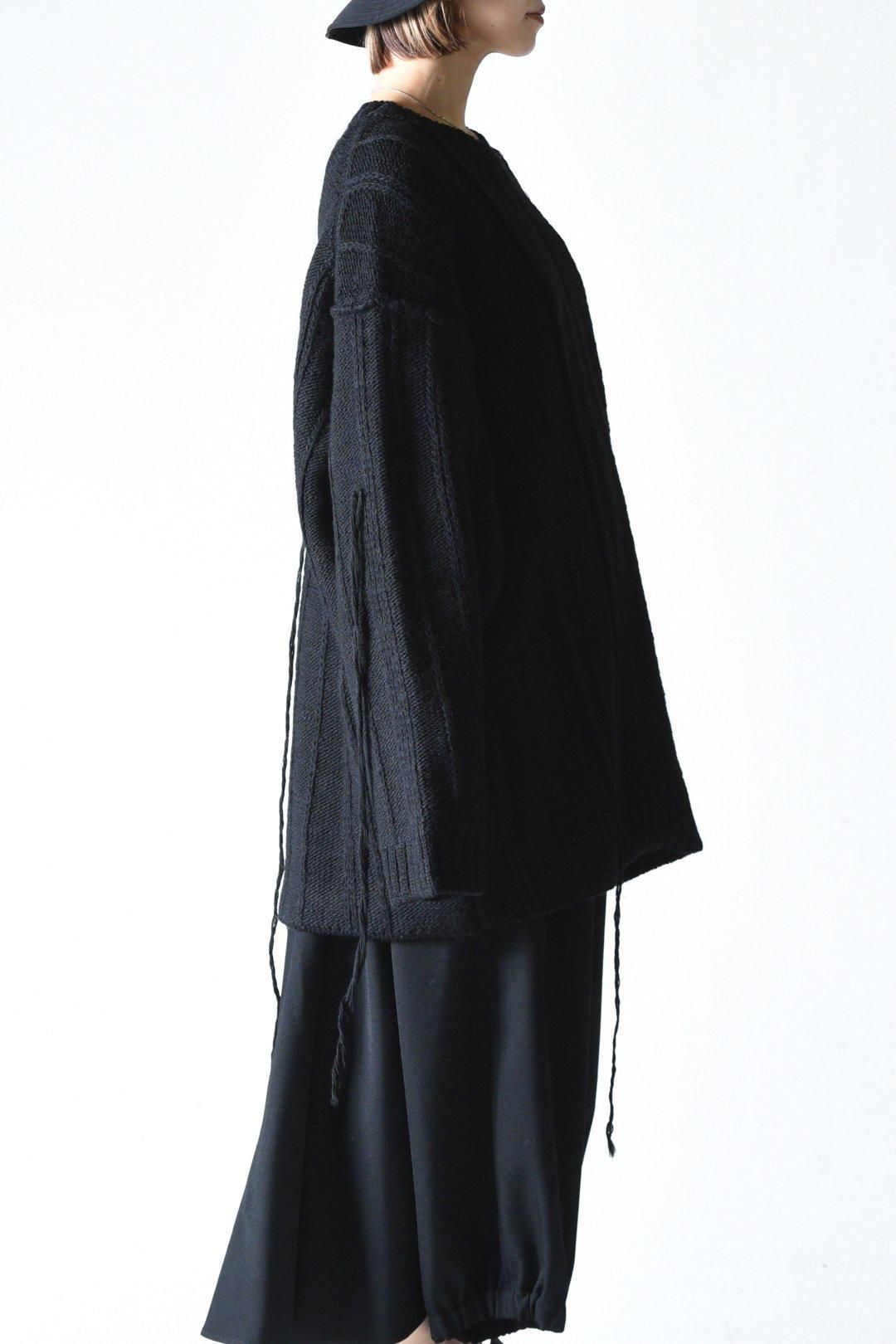 Yohji Yamamoto POUR HOMME 糸ふらしオーバーサイズ切替ニット - Ka na