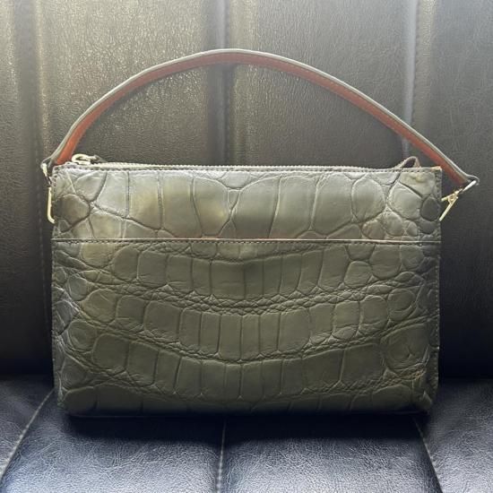 クロコダイル2WAYバッグ | スレートグレー - 『皮革に製品としての生命