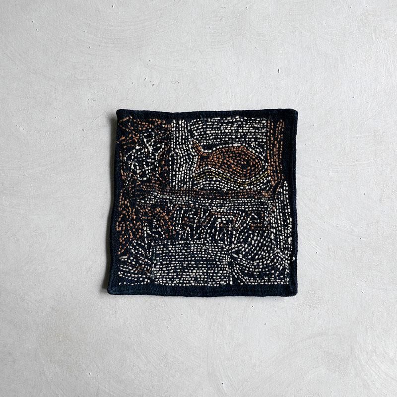 H.P.E.谷由起子 ラオスの布 レンテン族の豆敷 B15_2 - 月日荘［つきひ