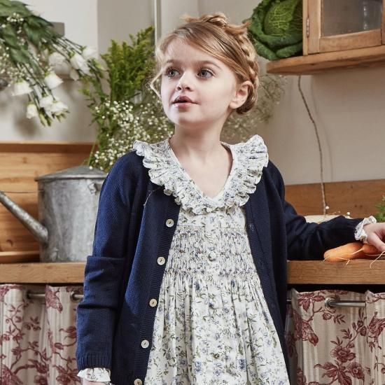 Kidiwi スモッキングワンピース | ロマンティックブルー - 一針一針