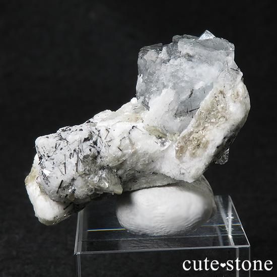 パキスタン産 ブラックトルマリン イン アクアマリンの両剣結晶（原石