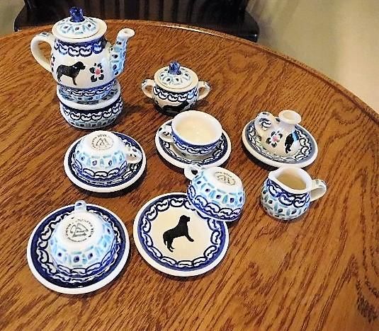WIZA ミニチュアティーセット 「犬」 - ポーランド陶器食器専門店 ポー