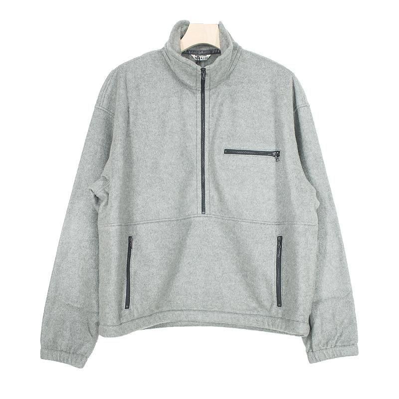 AURALEE PURE SILK COMFORT FLEECE HALF ZIP P/O | オーラリー シルク