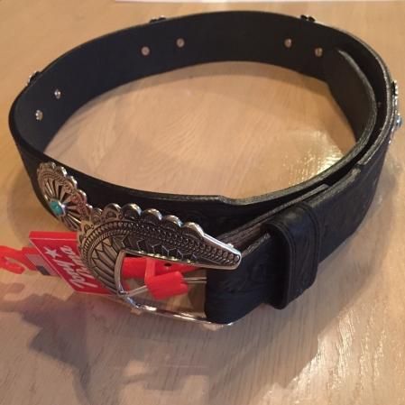 Tony Lama 【トニー・ラマ】 34インチ革ベルト コンチョ・ターコイズ