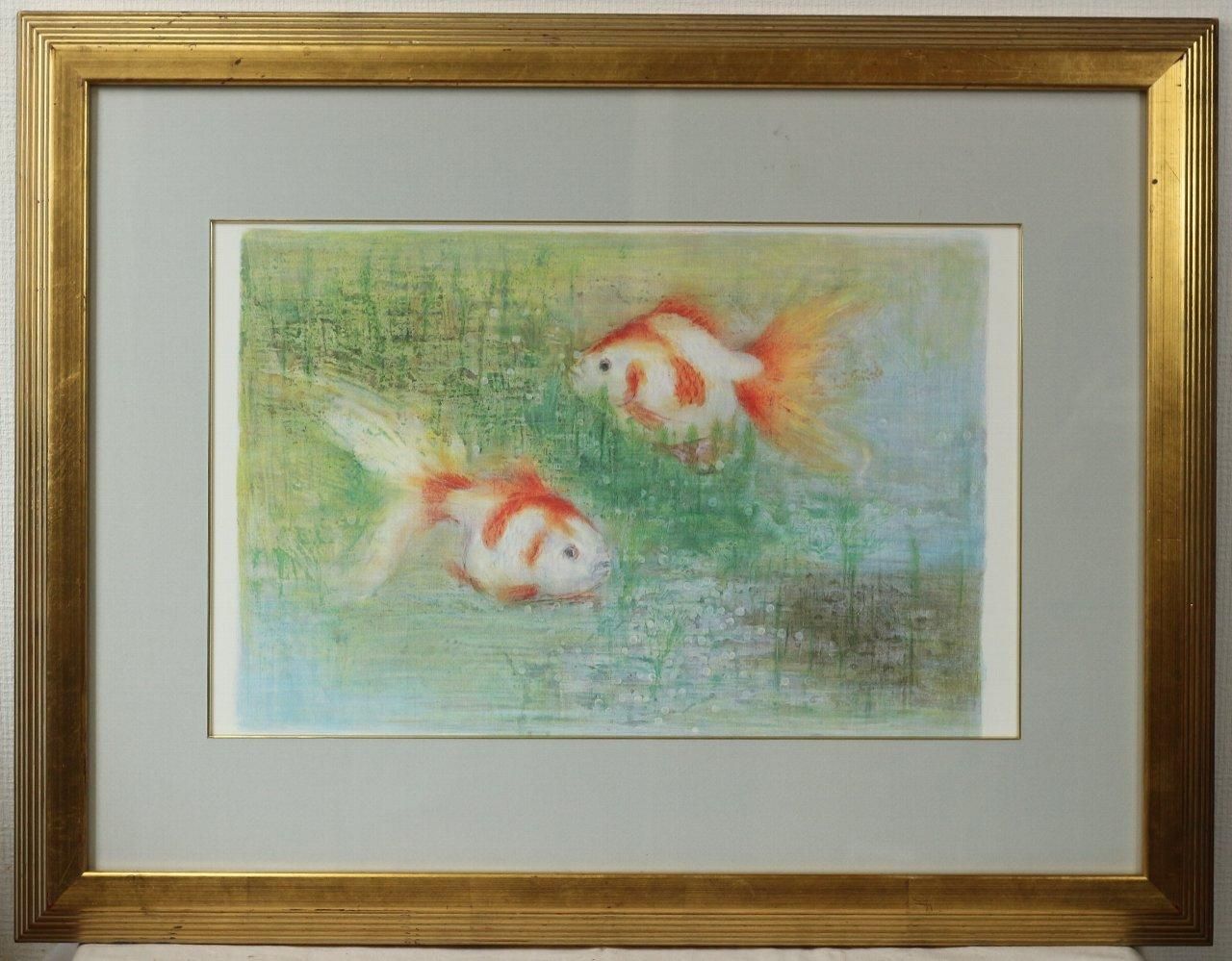 リトグラフ版画 大藪雅孝「金魚」商品番号34111403 - 絵のある暮らし