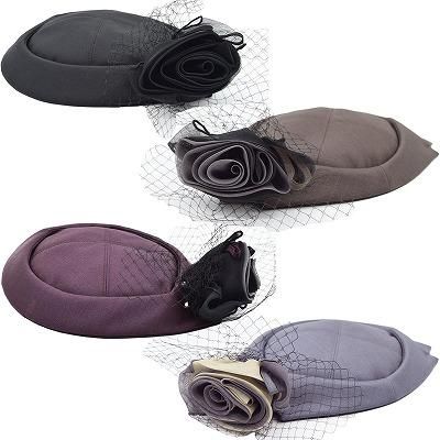 ティールブルー TIRER BLEU トーク帽 グレー カクテルハット トーク