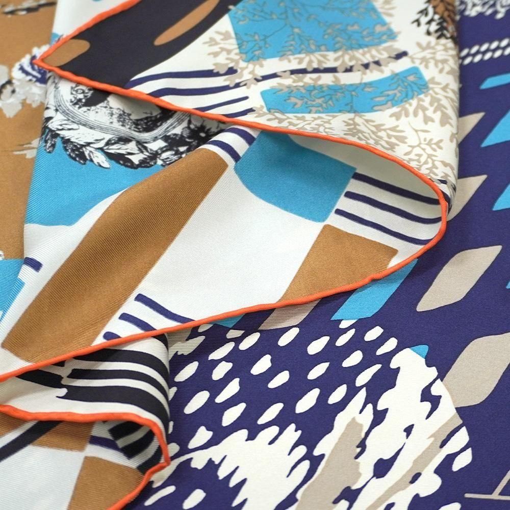 ROOM(CMQ-143)the PORT by marca大判絹綾織りスカーフ全3色-伝統横濱