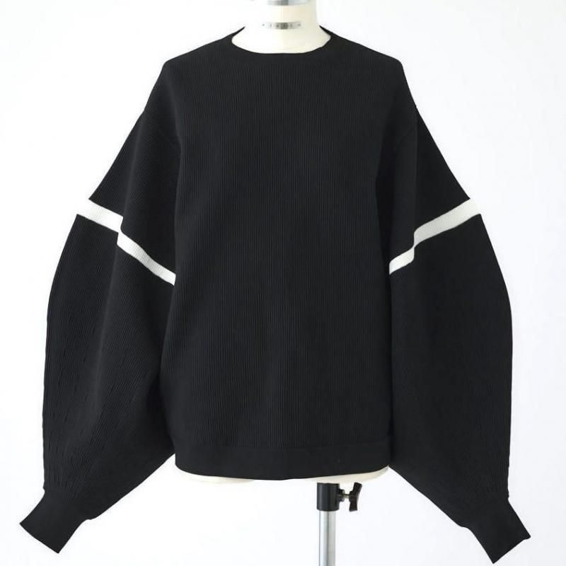 RIM.ARK] リムアーク Volume sleeve design knit tops(BLACK)