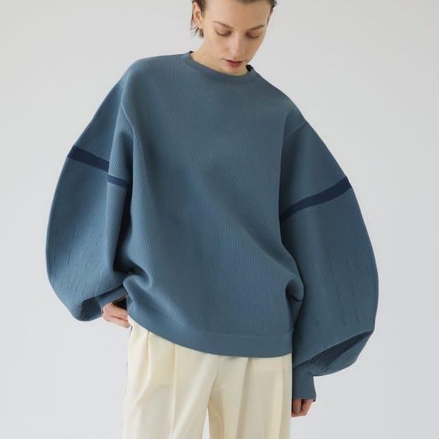 RIM.ARK] リムアーク Volume sleeve design knit tops(BLUE)