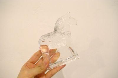 スウェーデン ヴィンテージ ガラス製 馬 ダーラナホース の置きもの