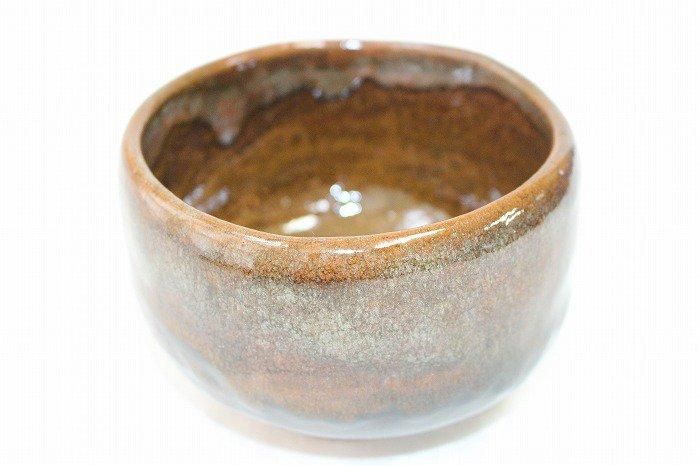 A-1405大樋焼飴釉抹茶碗一 大樋焼窯元大樋一平造 - 石川県金沢の骨董品