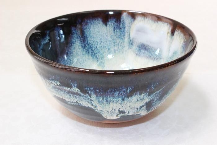 A-1455京清水焼掛分釉抹茶碗 京焼作家鈴木健司造 - 石川県金沢の骨董品