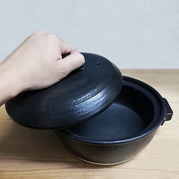 萬古焼 セラミック加工IH土鍋 STYLE BLACK