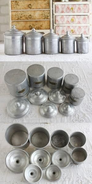 アンティークアルミキャニスターセット - アンティークモール＆蚤の市