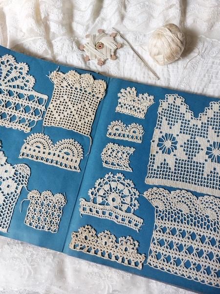 ベルギー製 1940年代 アンティーククロッシェレースサンプラー