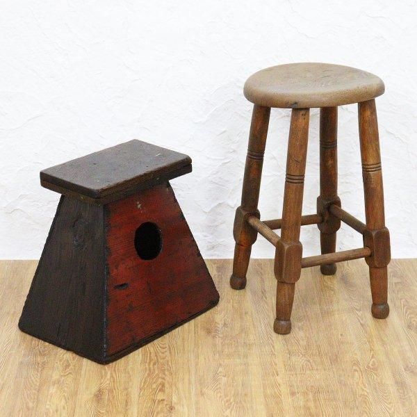 アンティーク 古民具 スツール 日本製 大正時代の踏み台