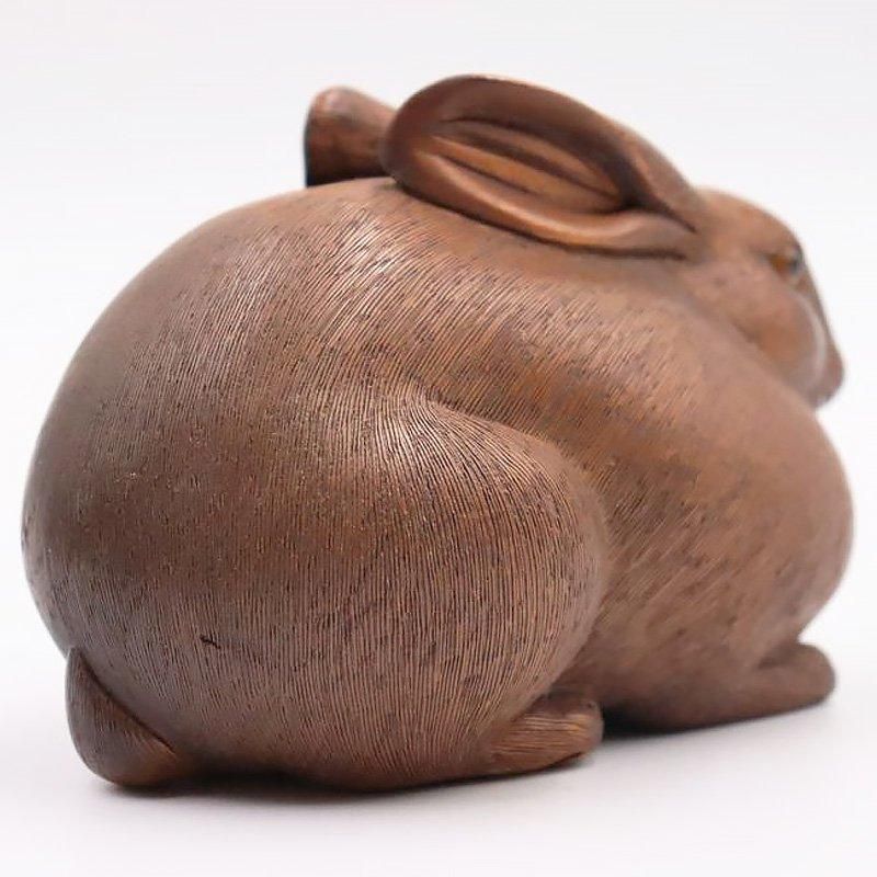 岡友銘 極上ウサギ根付 30g 東Y8-0113☆2Fトトサ 岡友銘 極上ウサギ