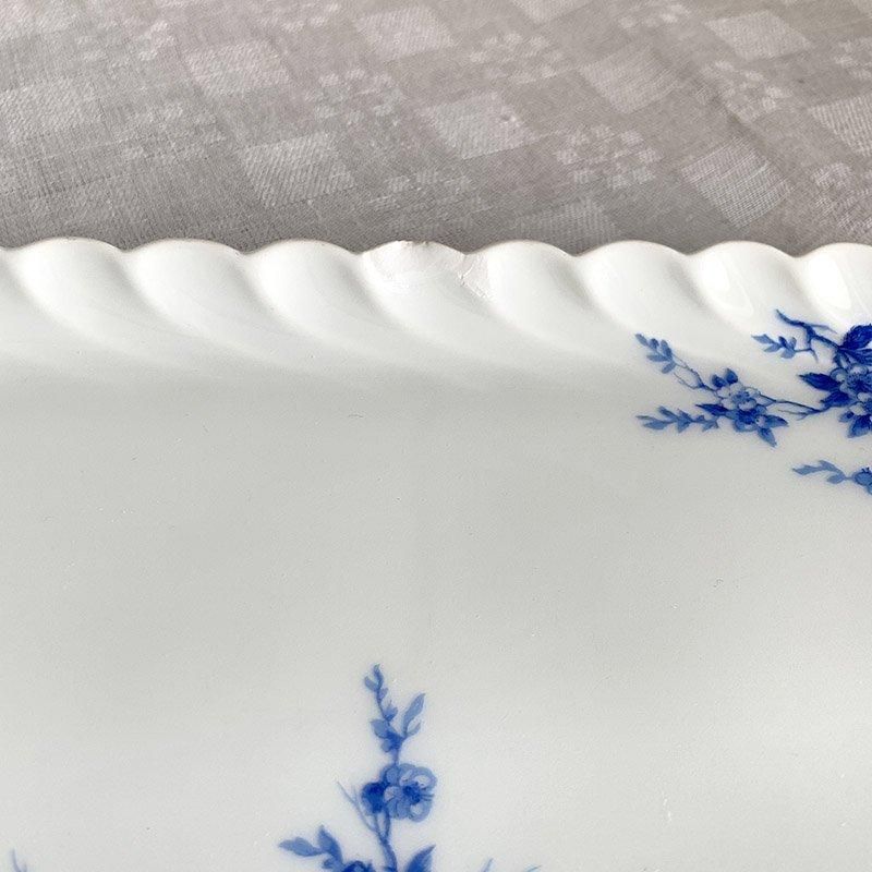 フランス製リモージュ青花ケーキ長皿存在感あり