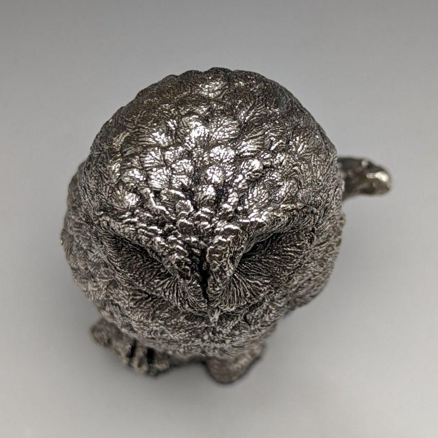 純銀張り彫刻 フクロウ オブジェ 385g 英国 カントリーアーティスト社