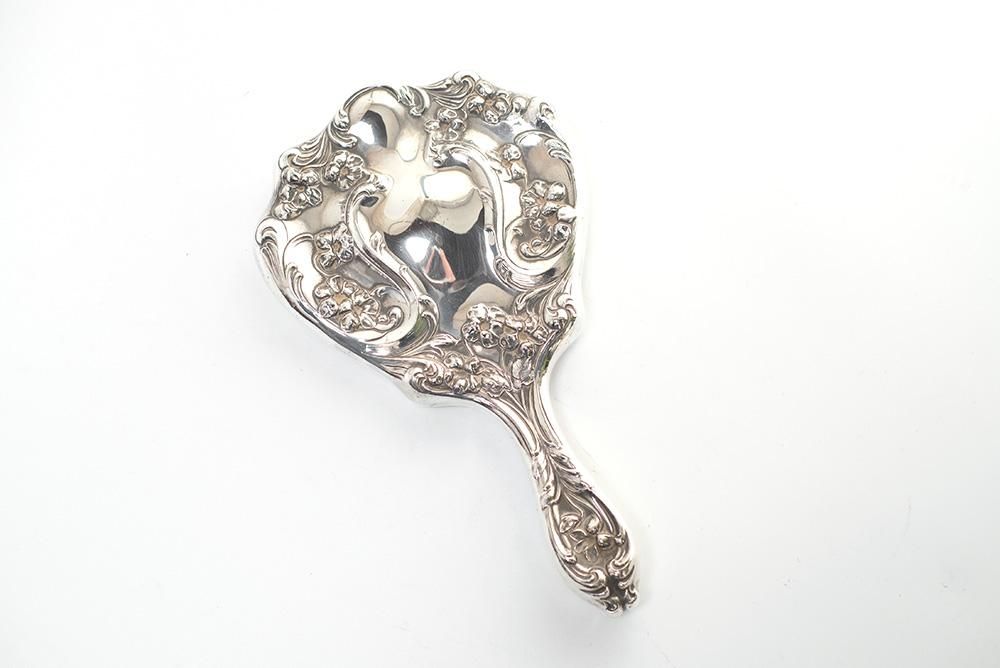 アンティーク シルバープレートハンドミラーVictrian - アンティーク