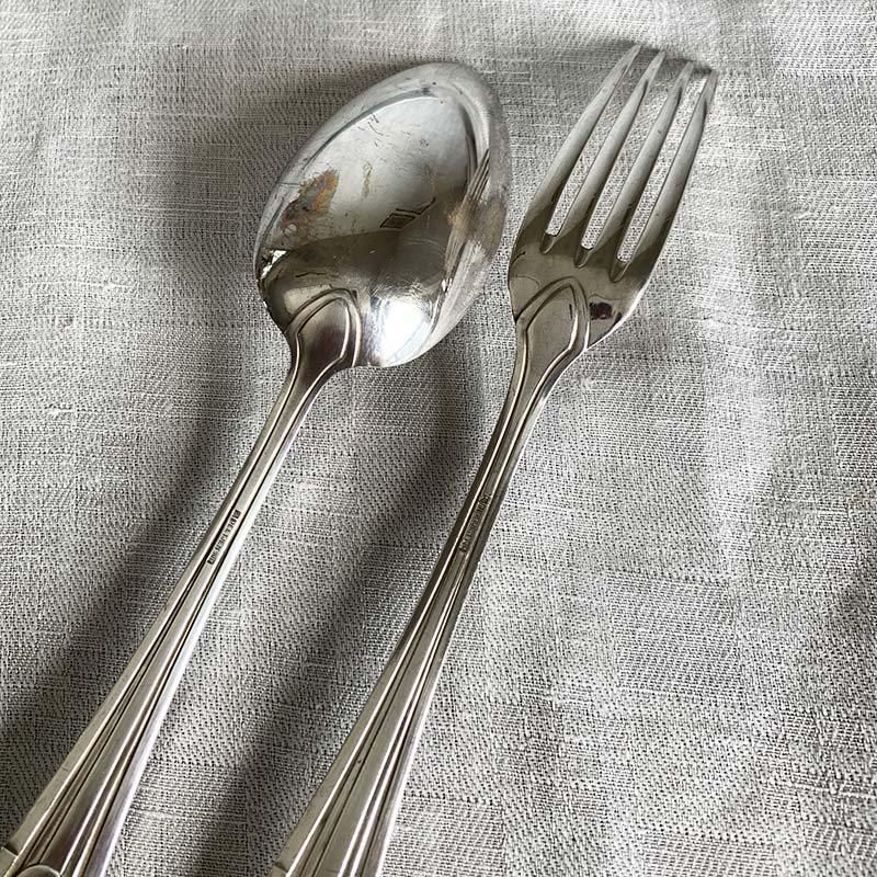 レトロなフランスカトラリーテーブルスプーン＆フォーク