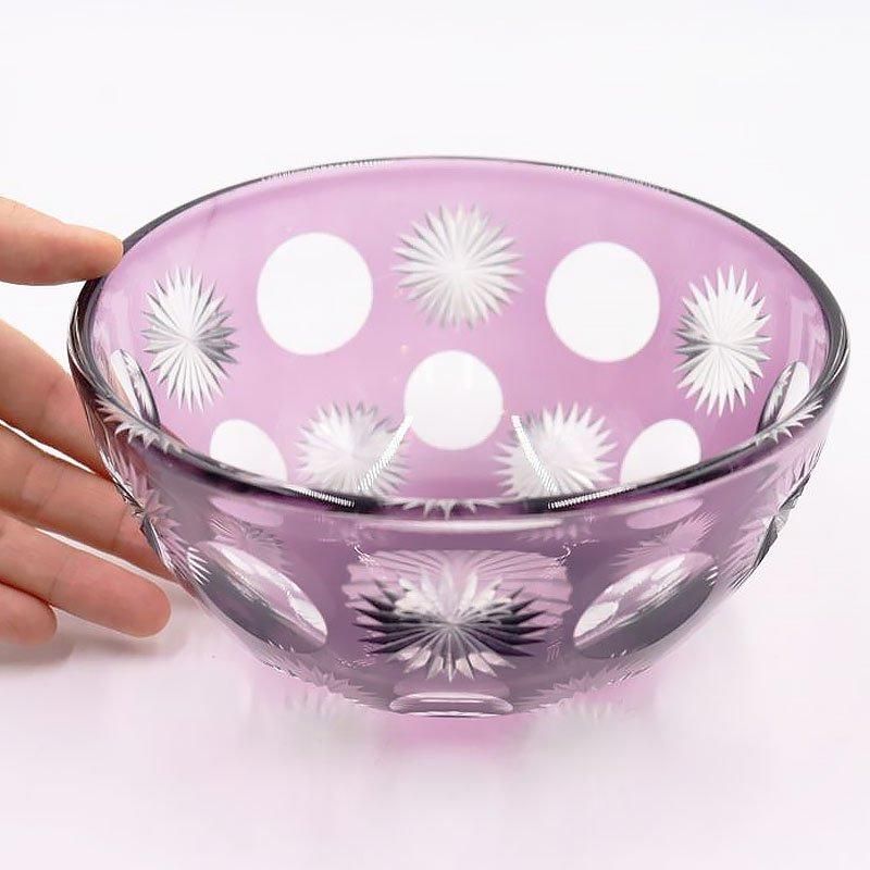 昭和レトロなアンティーク紫切子ガラスボウル