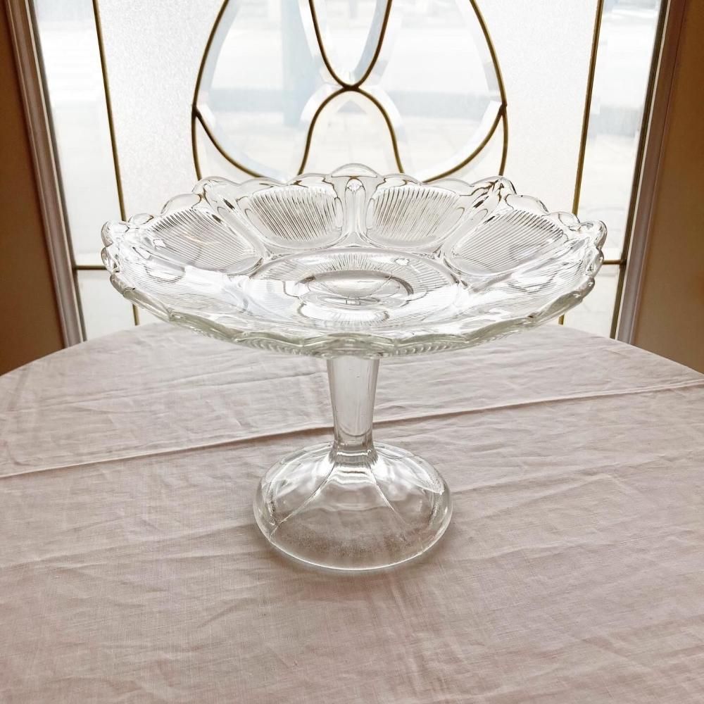 アンティーク フランス直輸入 ガラス コンポート皿