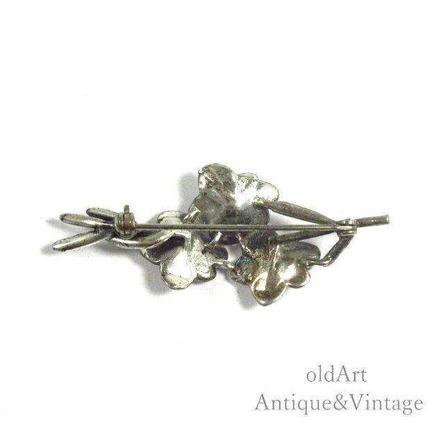 ヴィンテージUSA製スターリングシルバーブローチ 花モチーフの美しさ