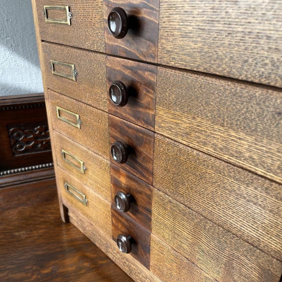 昭和初期 木製 5杯小引出し アンティーク収納