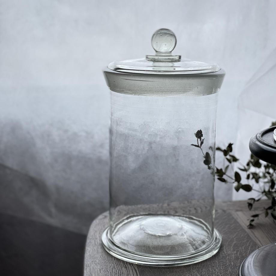 蓋付きガラス瓶 アンティーク 花瓶 インテリア