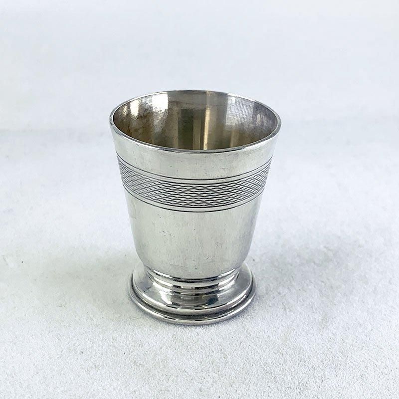 フランス製銀ゴブレット存在感ある波状デザイン