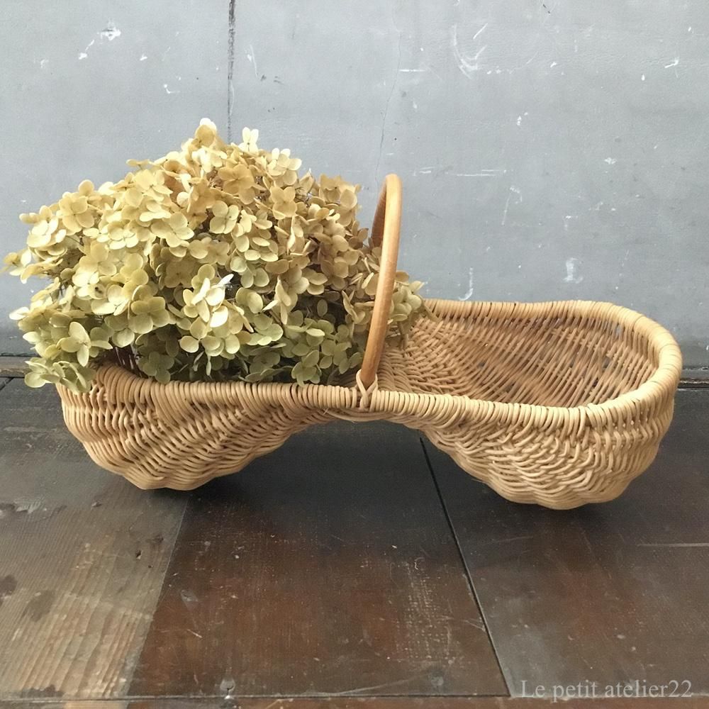 フランス アンティーク ピーナッツ型 バスケット 32.4cm