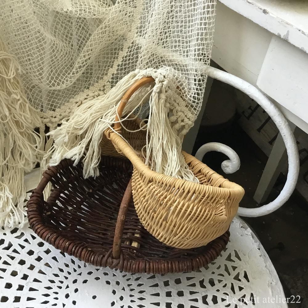 フランス アンティーク ピーナッツ型 バスケット 32.4cm