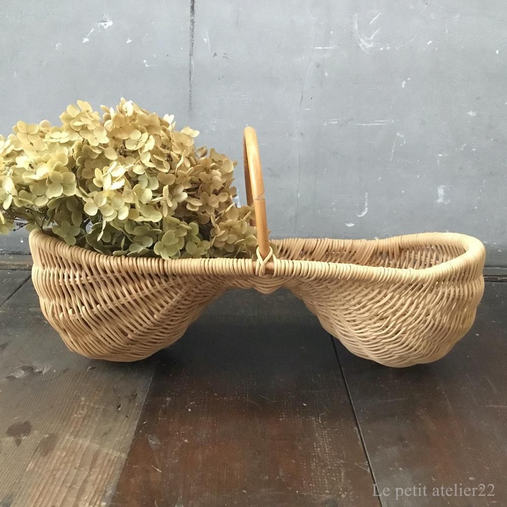 フランス アンティーク ピーナッツ型 バスケット 32.4cm