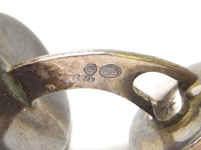 北欧アンティークシルバー製イニシャルカフス希少な一点もの