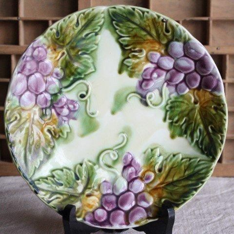 フランス製アンティークバルボティーヌのグレーププレート