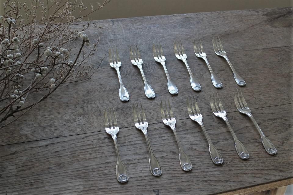 フランス製クリストフルシルバーケーキフォーク12本セット