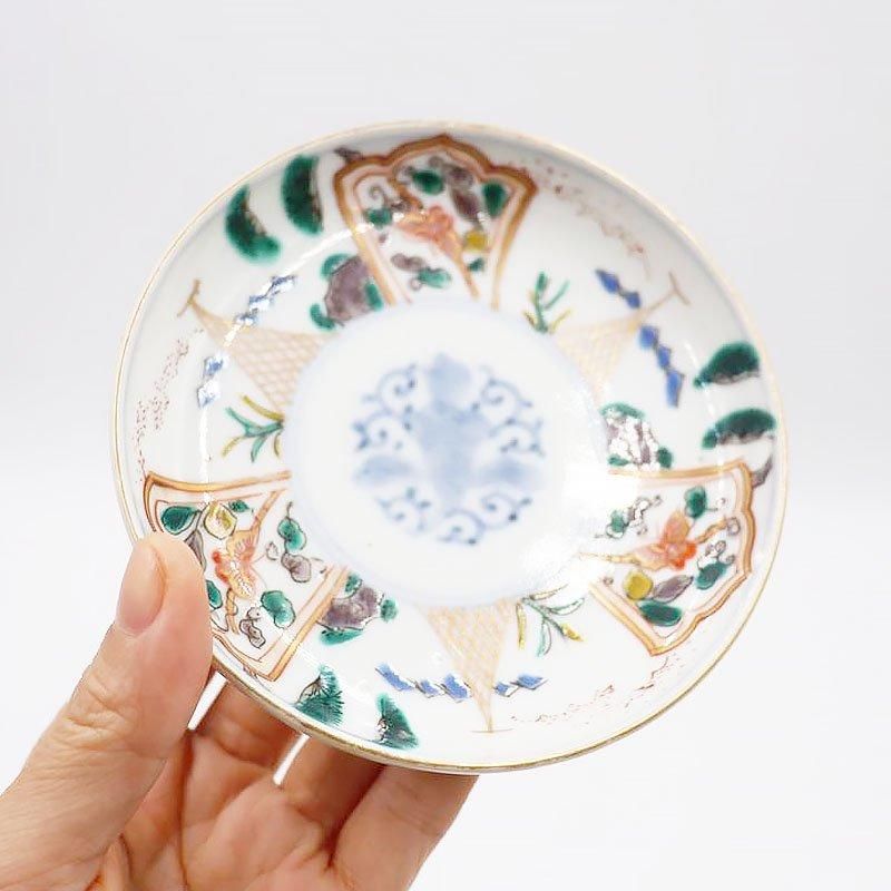 手描き色絵小皿 アンティーク 明治大正 和食器