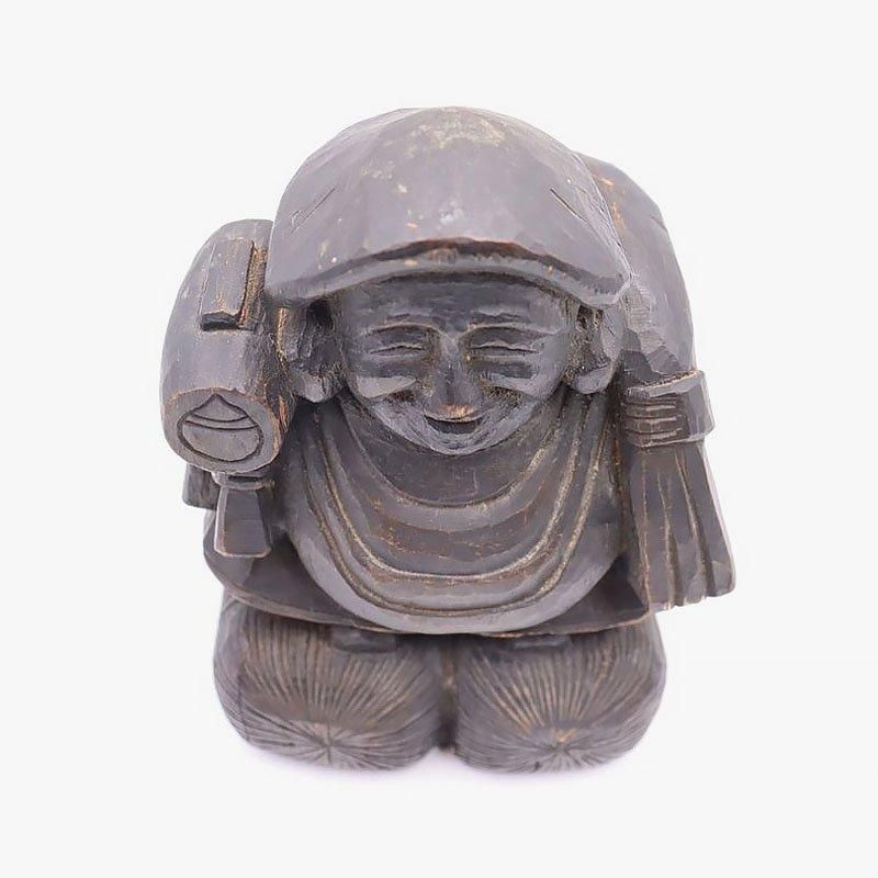 大正時代のアンティーク木彫り大黒天置物