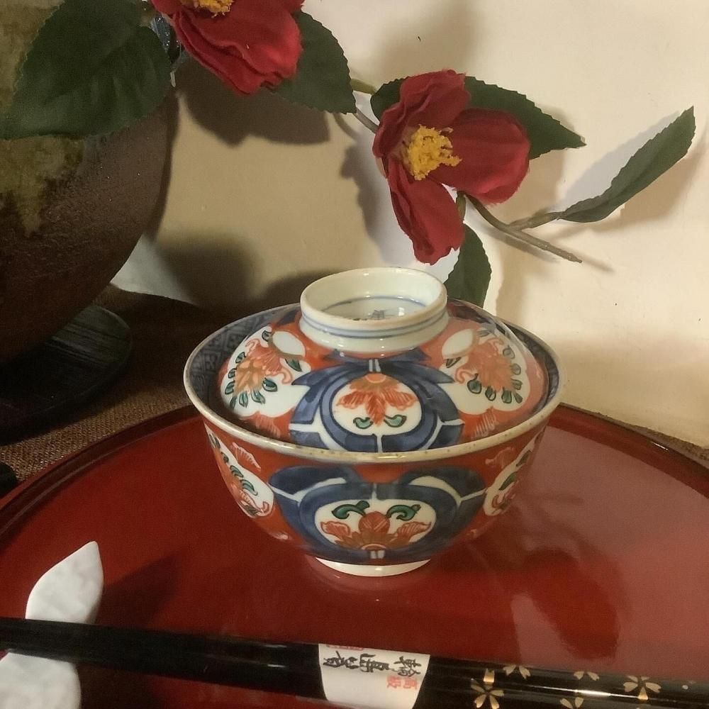 赤絵 輪線文 茶碗 大盃 ぐい呑み 小服茶碗 酒器 古美術 古道具