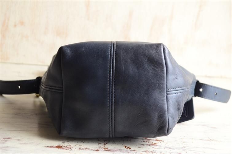 COACH オールドショルダーバッグ 本革 ネイビー メンズ